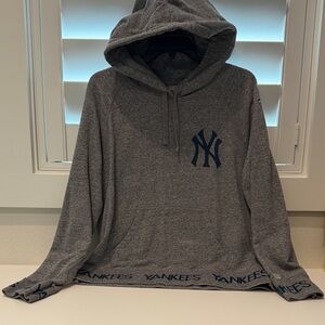 Gray Yankees Logo Women's Hoodie